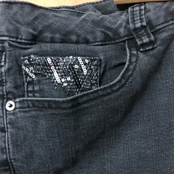🔥 LAST CHANCE 🔥 Venezia Black Sequin Jeans - 18W - Picture 3 of 7